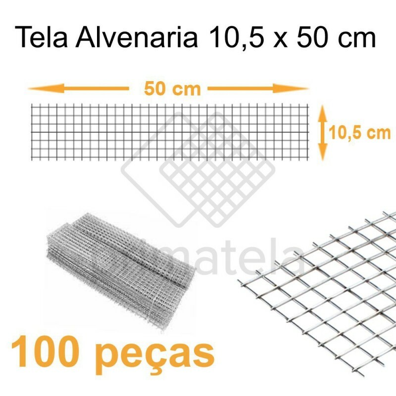 Tela Amarração de Alvenaria 10,5x50cm Caixa com 100 pç