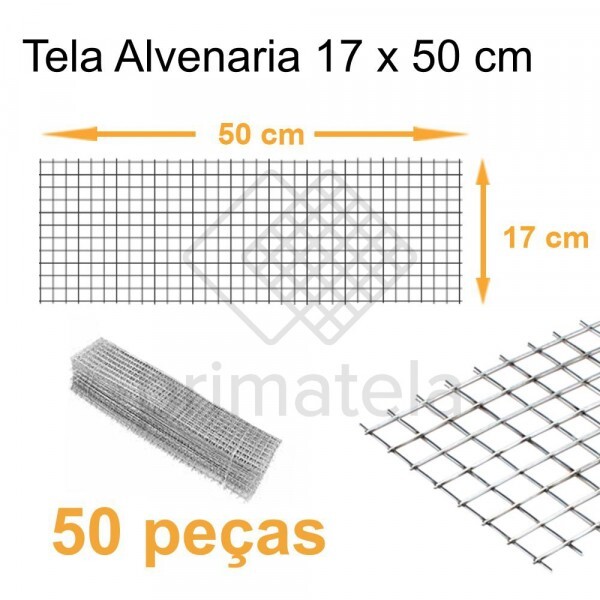 Tela Amarração de Alvenaria 17x50cm Caixa com 50pç