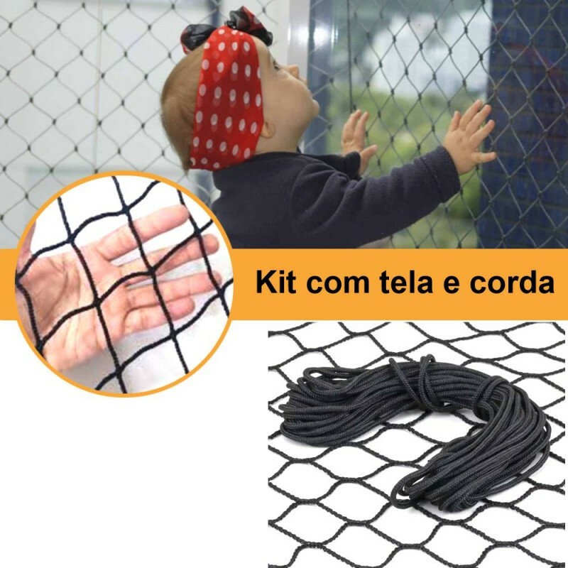 Kit Rede e Corda Proteção Vict. Reggia PRETA - Vários tamanhos